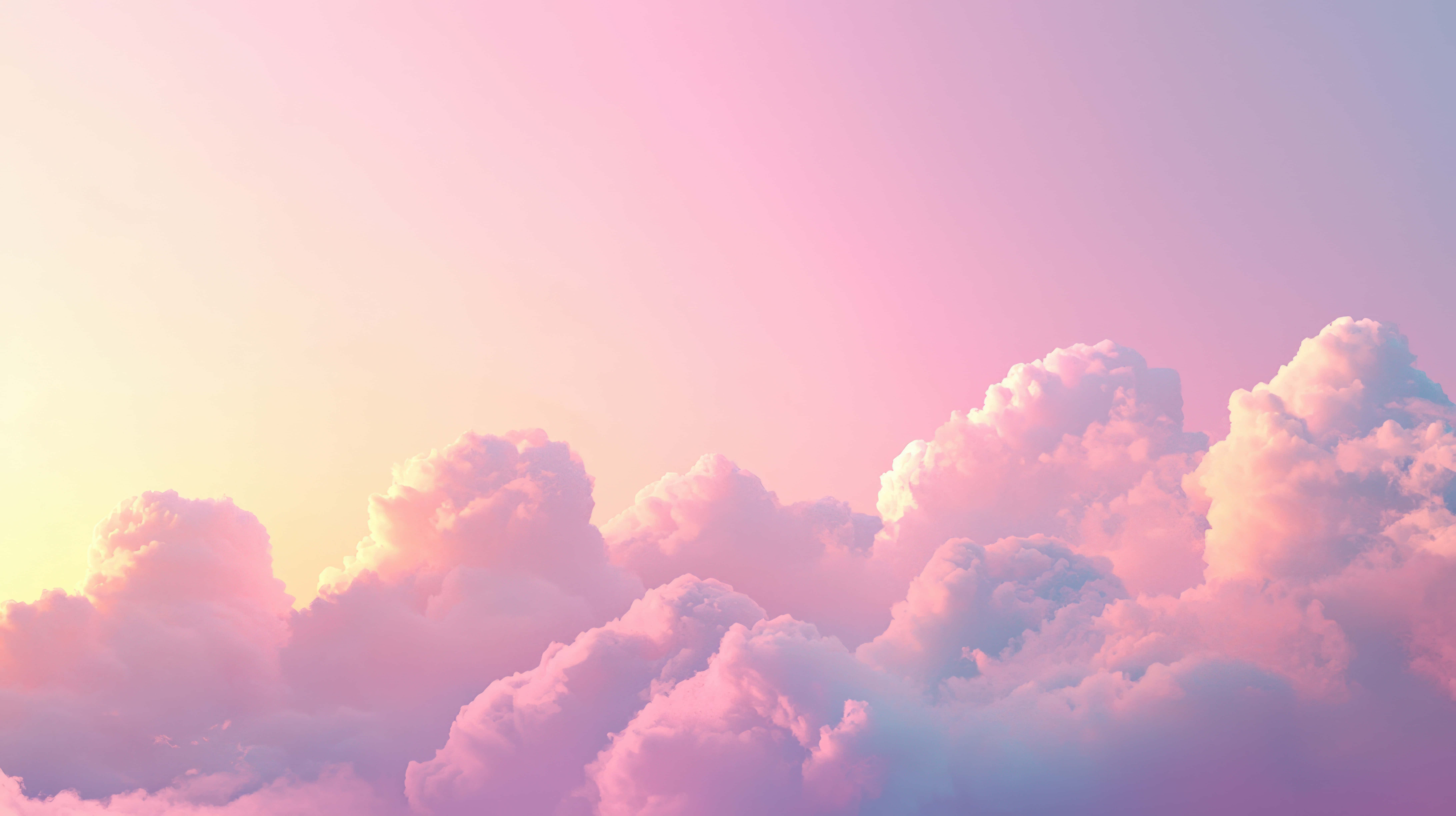 pastel sky, soft pink clouds, lavender clouds, 8K Desktop Wallpaper