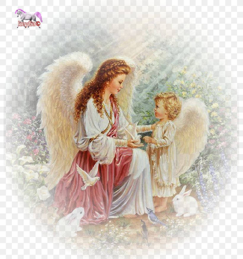 Heavenly Angels, floral garden, white rabbits, SD Phone Wallpaper