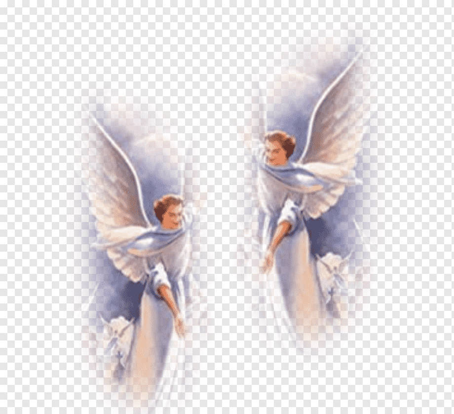 Heavenly Angels, white robes, expansive wings, SD Desktop Wallpaper
