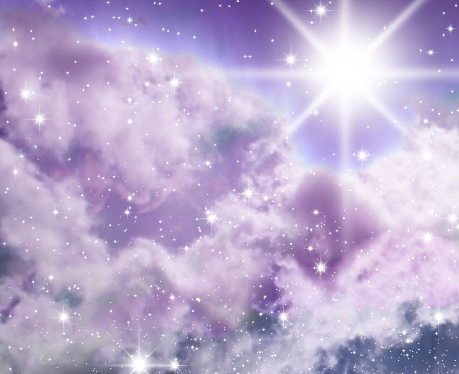 Heavenly Angels, starburst, purple clouds, HD Desktop Wallpaper