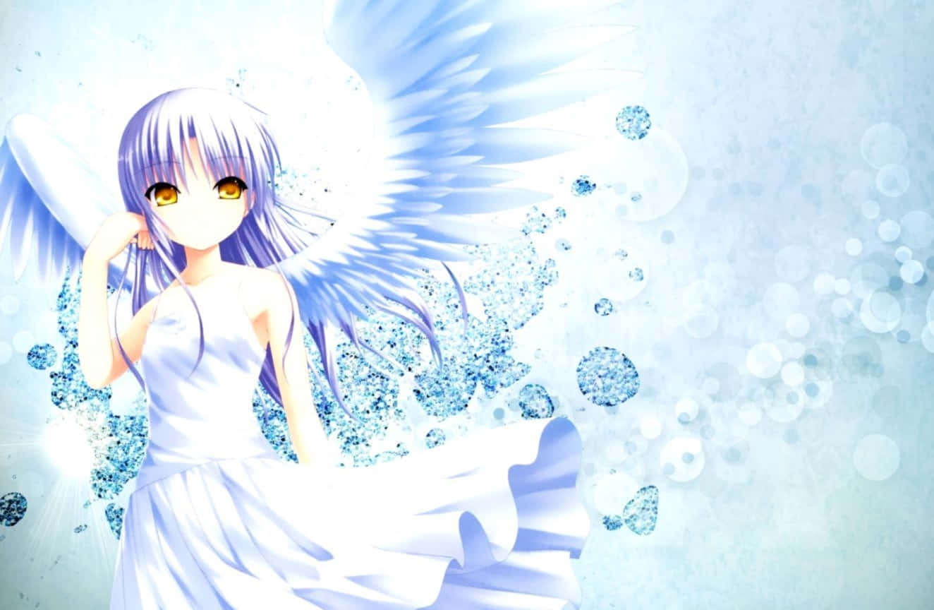 Cute Angels, lavender hair, golden eyes, HD Desktop Wallpaper