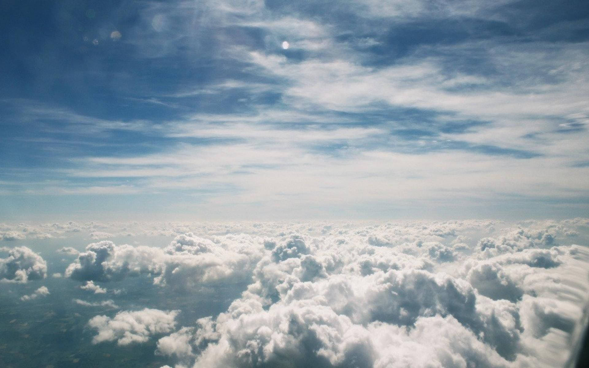 Heavenly Clouds, fluffy white clouds, bright blue sky, Full HD Desktop Wallpaper