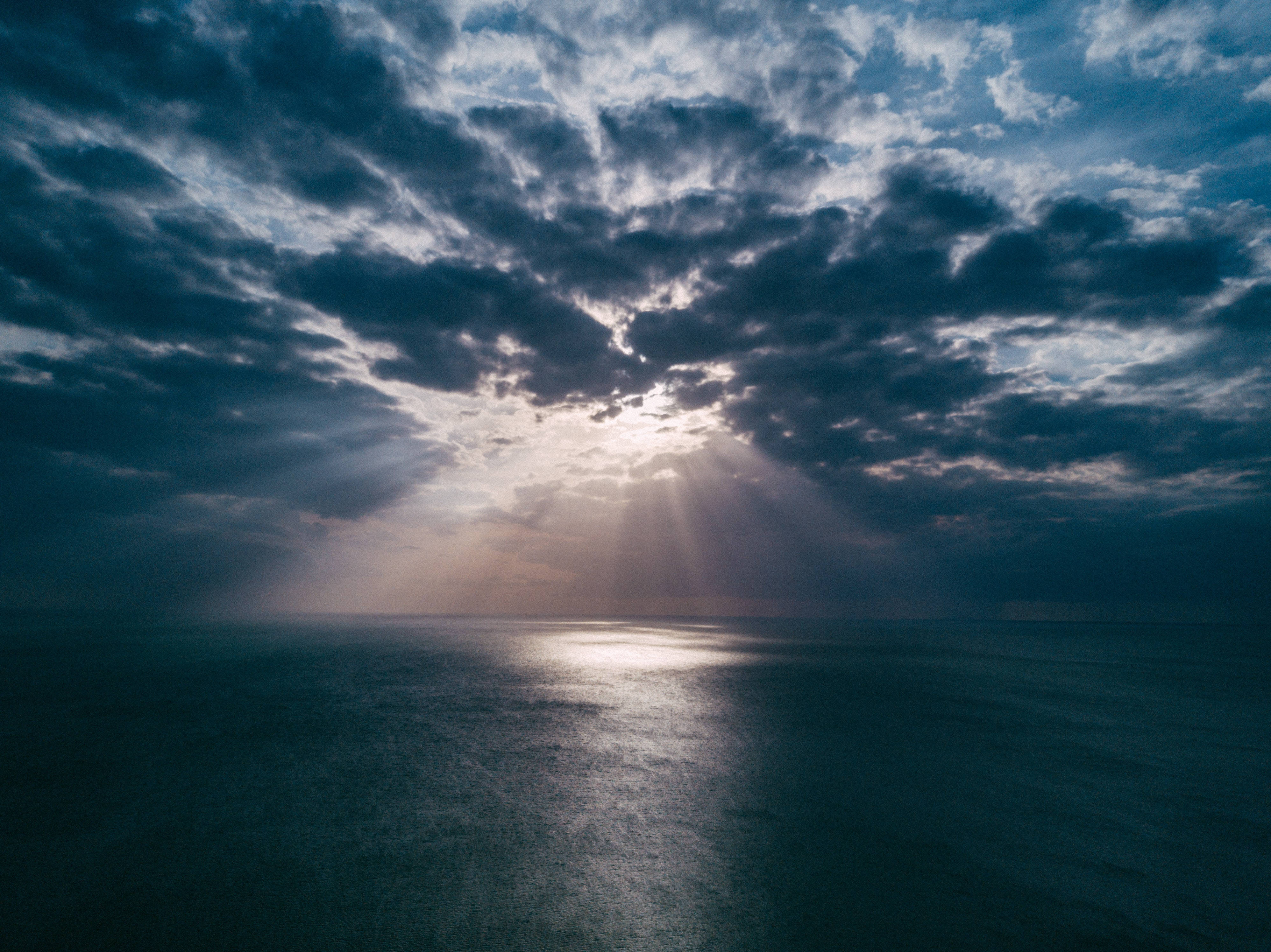 Heavenly Clouds, sunlight, dark storm clouds, 4K Desktop Wallpaper