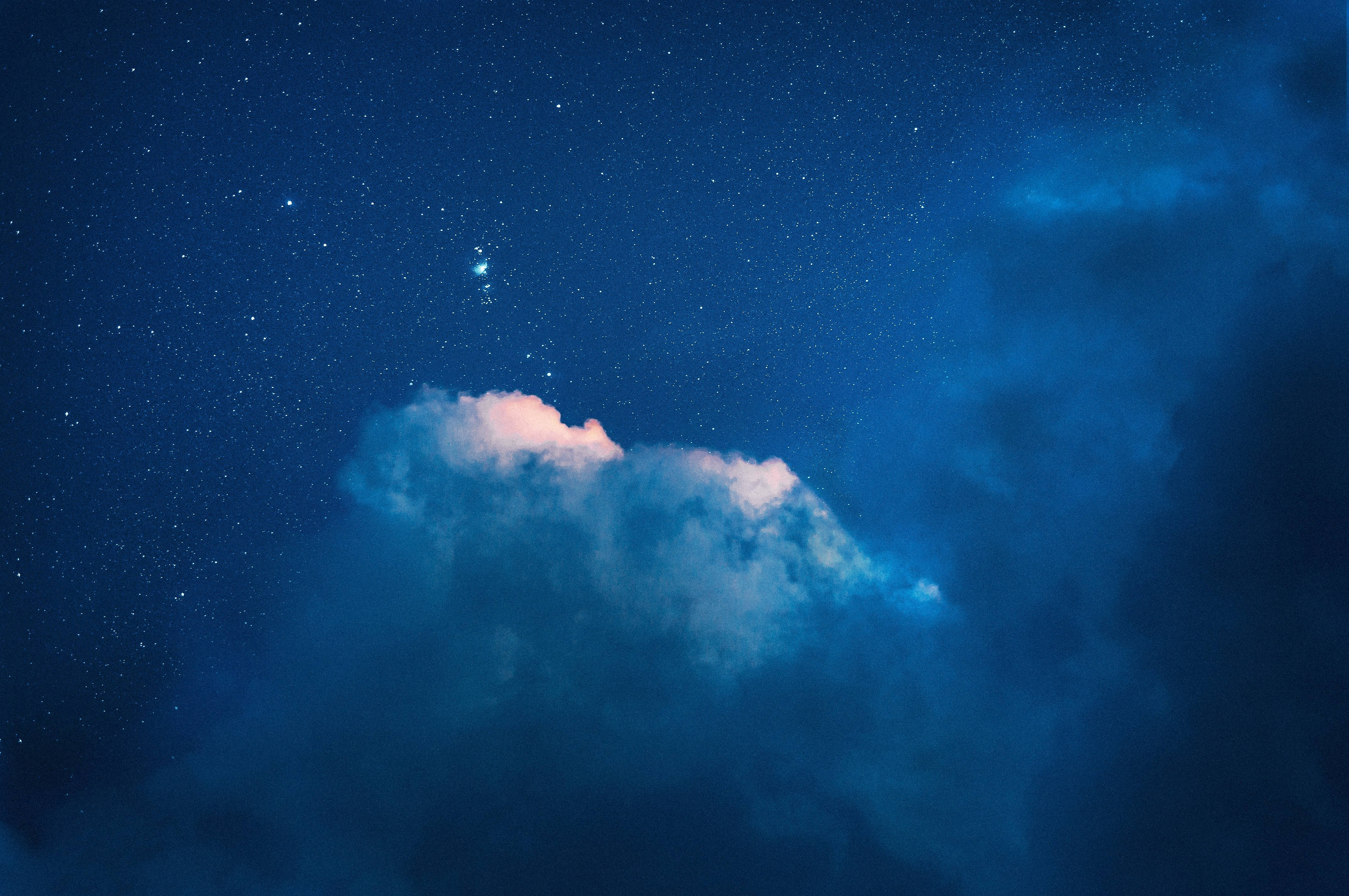 heavenly clouds, cloudy sky, pink and blue hues, 4K Desktop Wallpaper