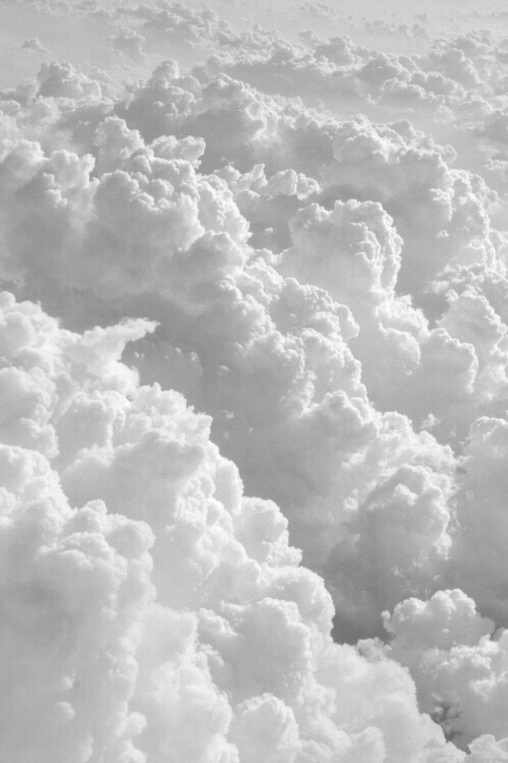heavenly clouds, black and white photo, aerial view, HD Phone Wallpaper