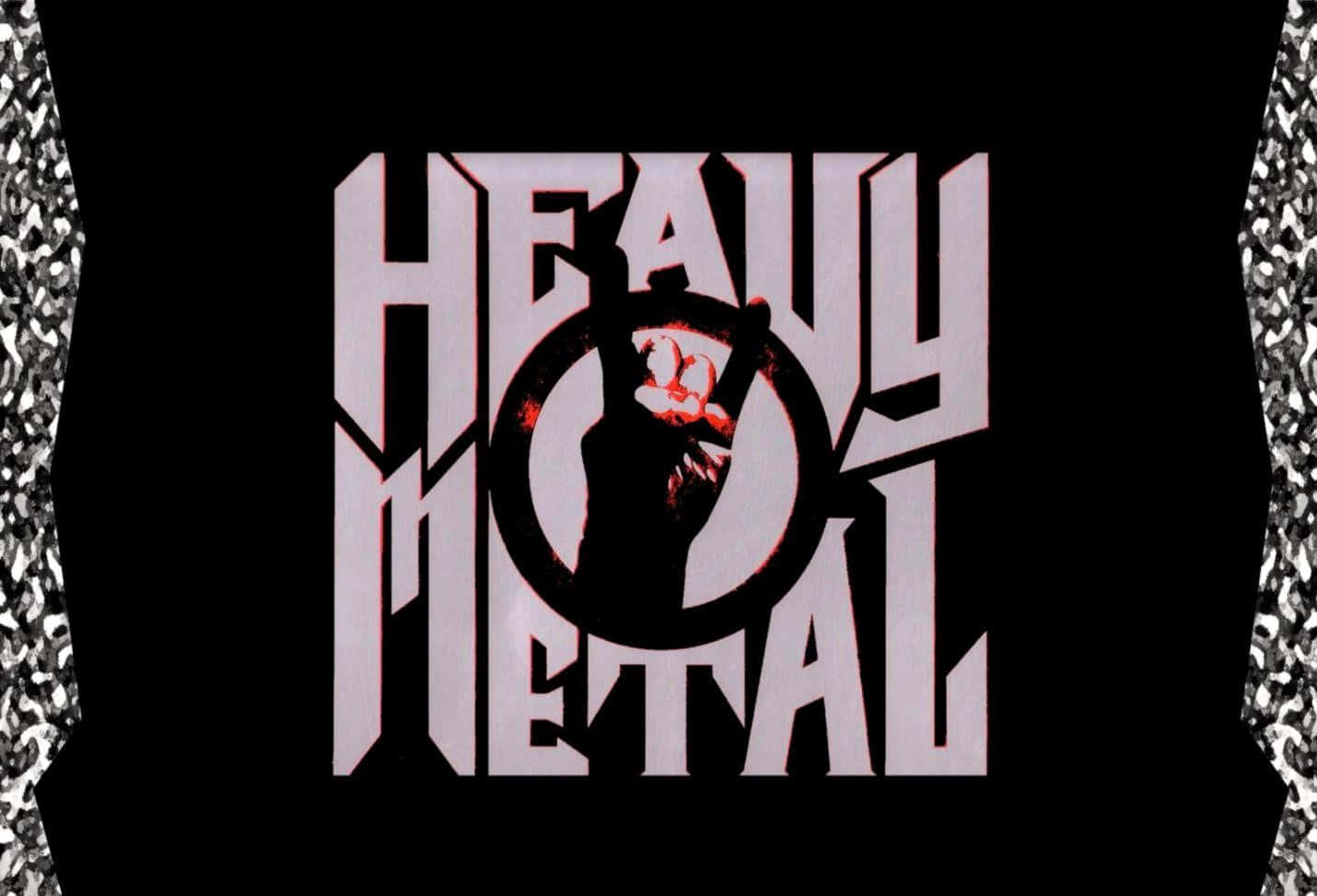Heavy Metal, white 'HEAVY METAL' text, raised fist graphic, HD Desktop Wallpaper