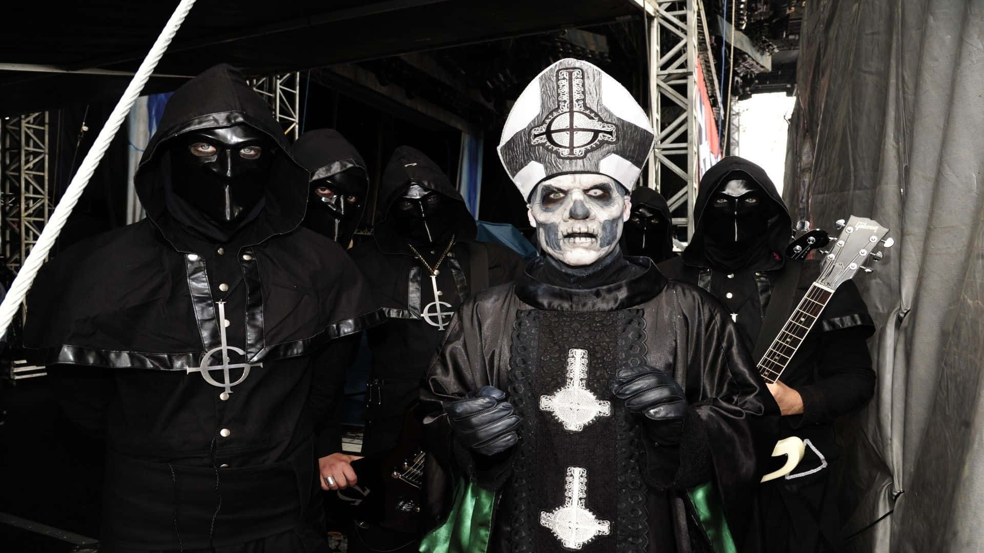 Heavy Metal, mosh pit, black hooded costumes, Full HD Desktop Wallpaper