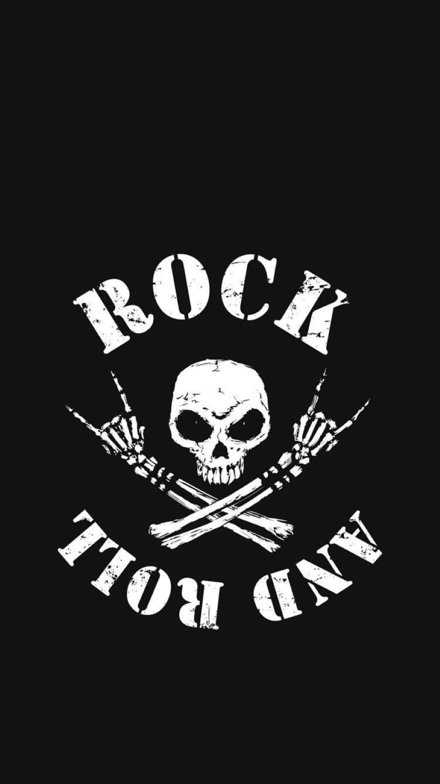 Heavy Metal, white rock and roll logo, skull, HD Phone Wallpaper