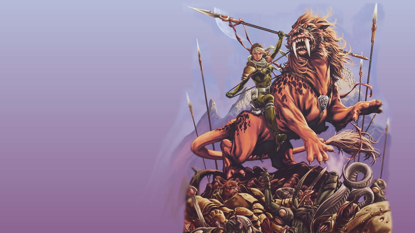 Heavy Metal, warrior, roaring lion, HD Desktop Wallpaper