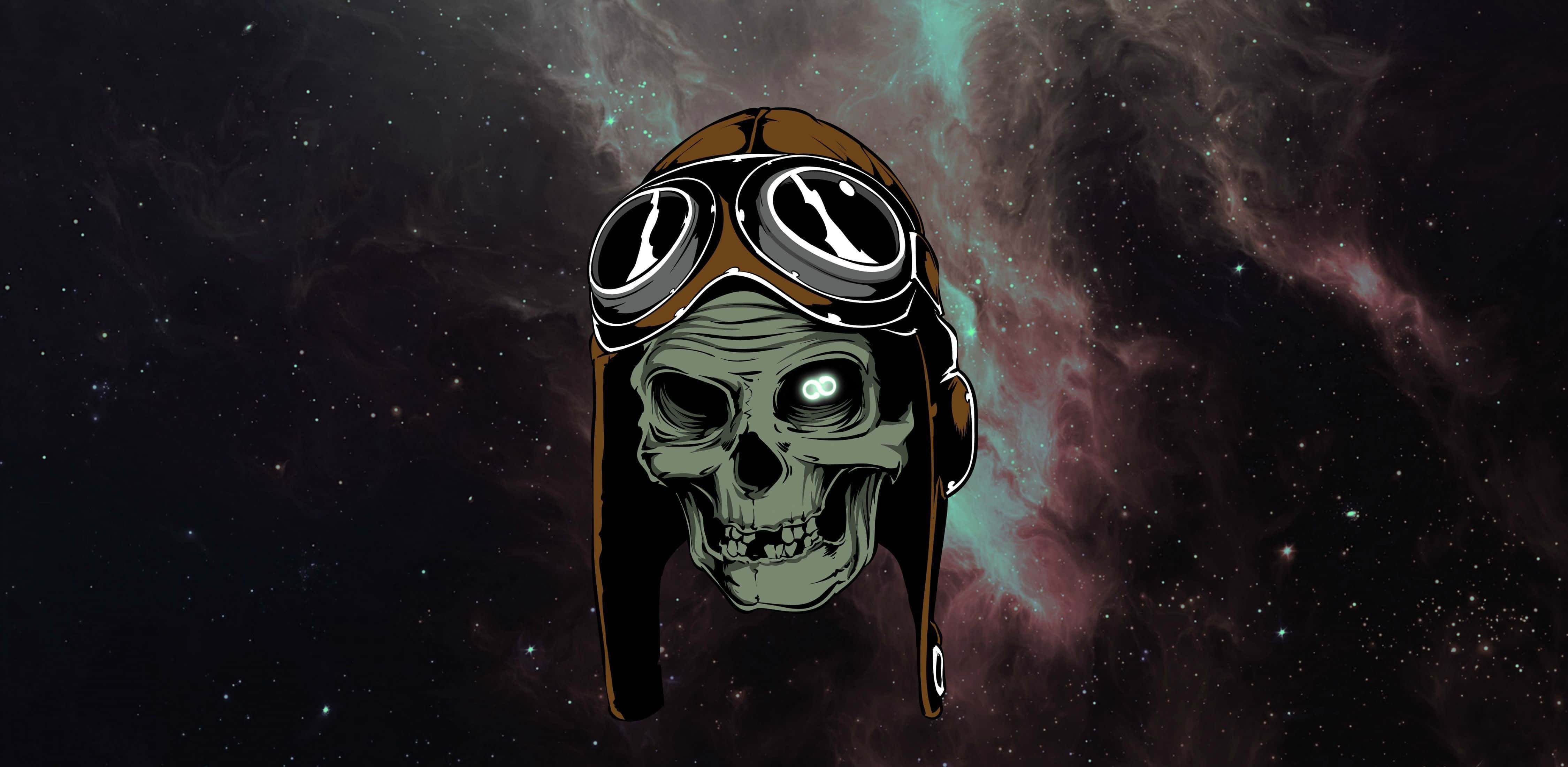 Heavy Metal, skull, vintage aviator goggles, 4K Desktop Wallpaper