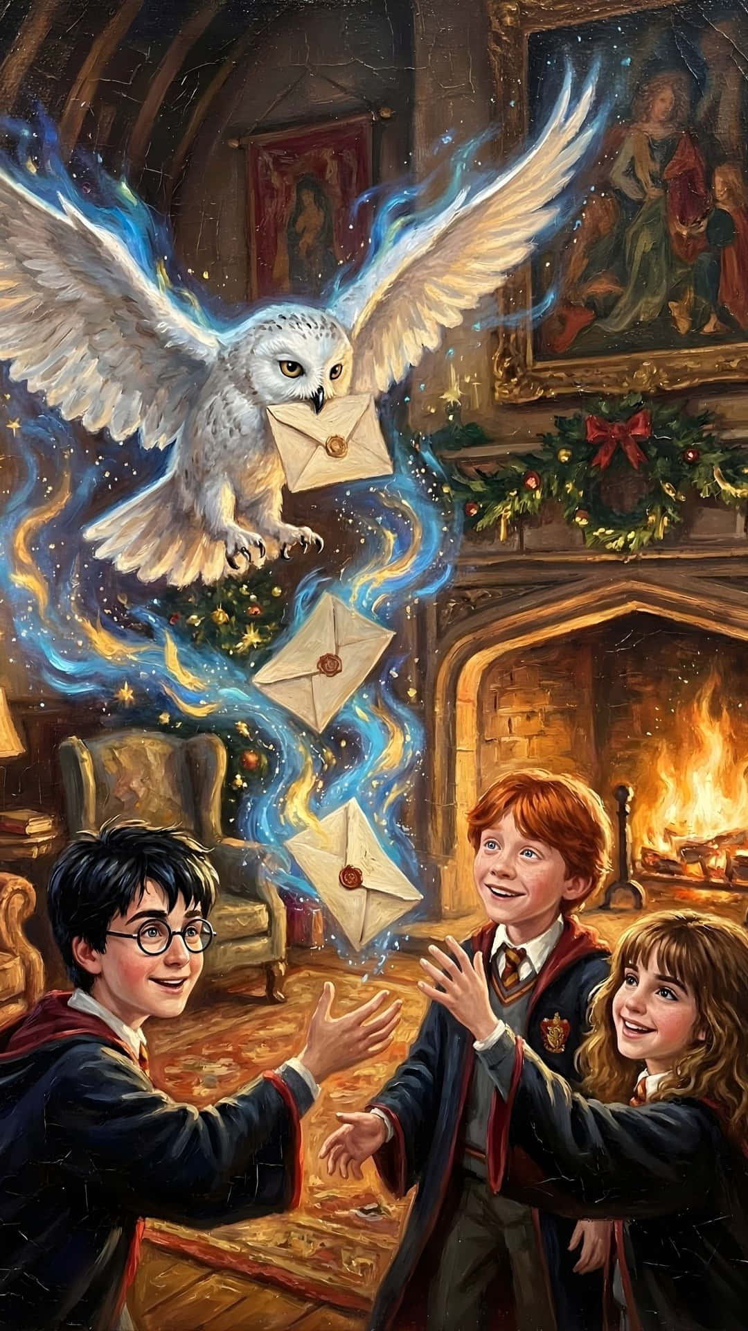 Hedwig, snowy owl, enchanted letters, Full HD Phone Wallpaper