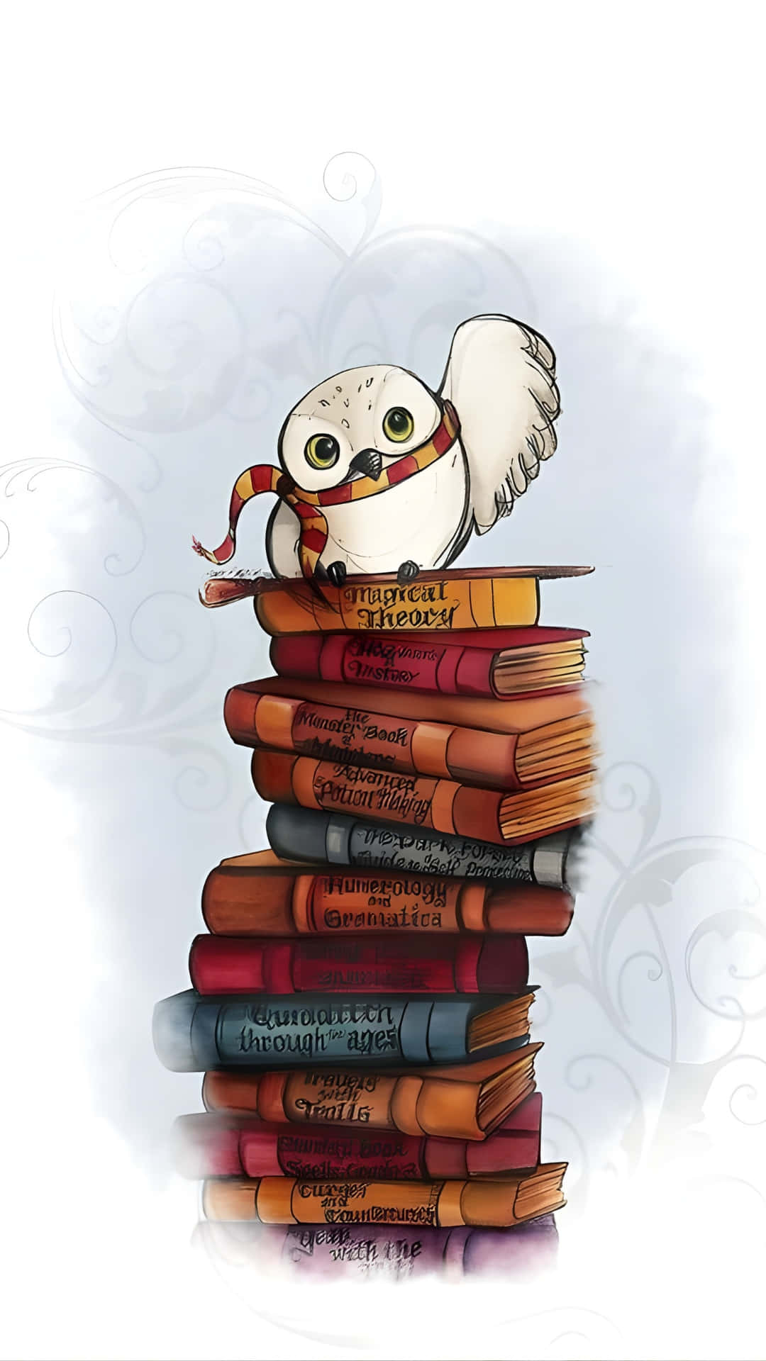 Hedwig, magical books, white owl, Full HD Phone Wallpaper