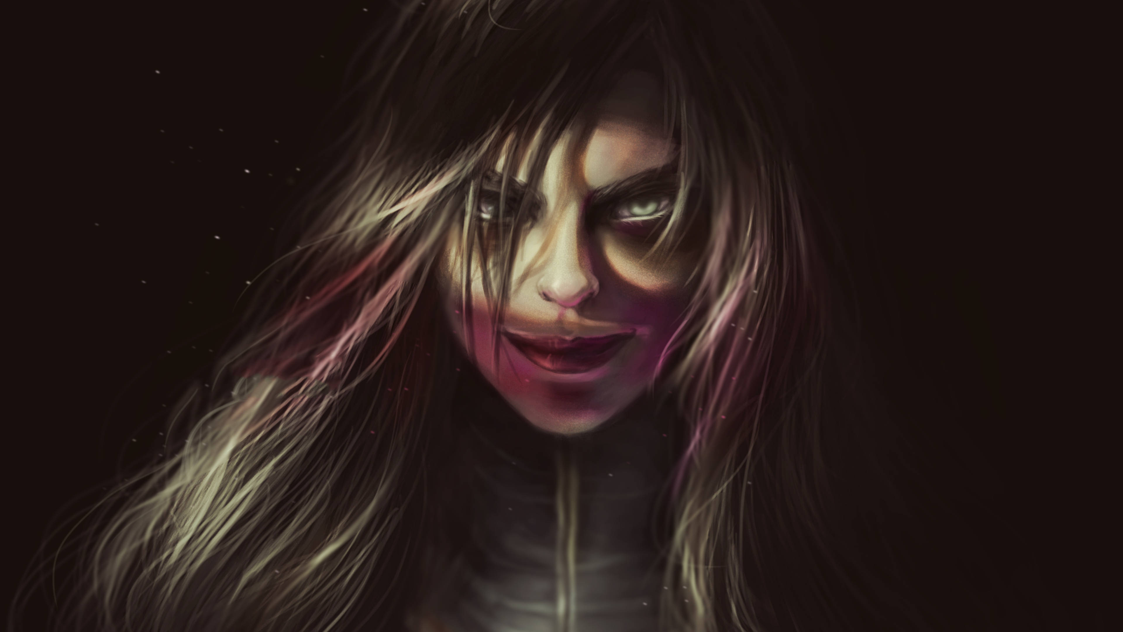 Hela, spooky fan art, wild hair, 4K Desktop Wallpaper
