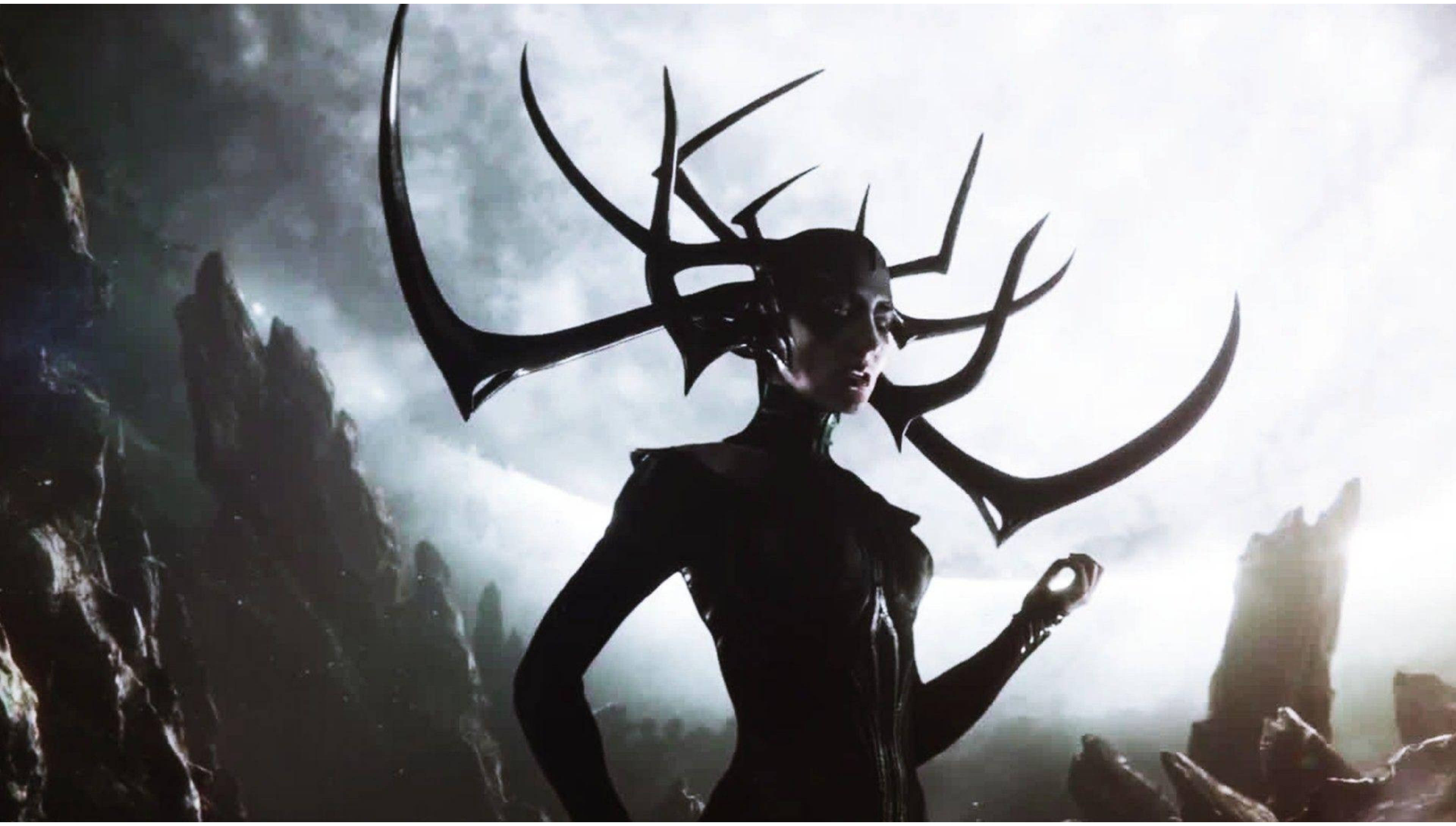 Hela, antler-like headgear, stormy sky, 4K Desktop Wallpaper
