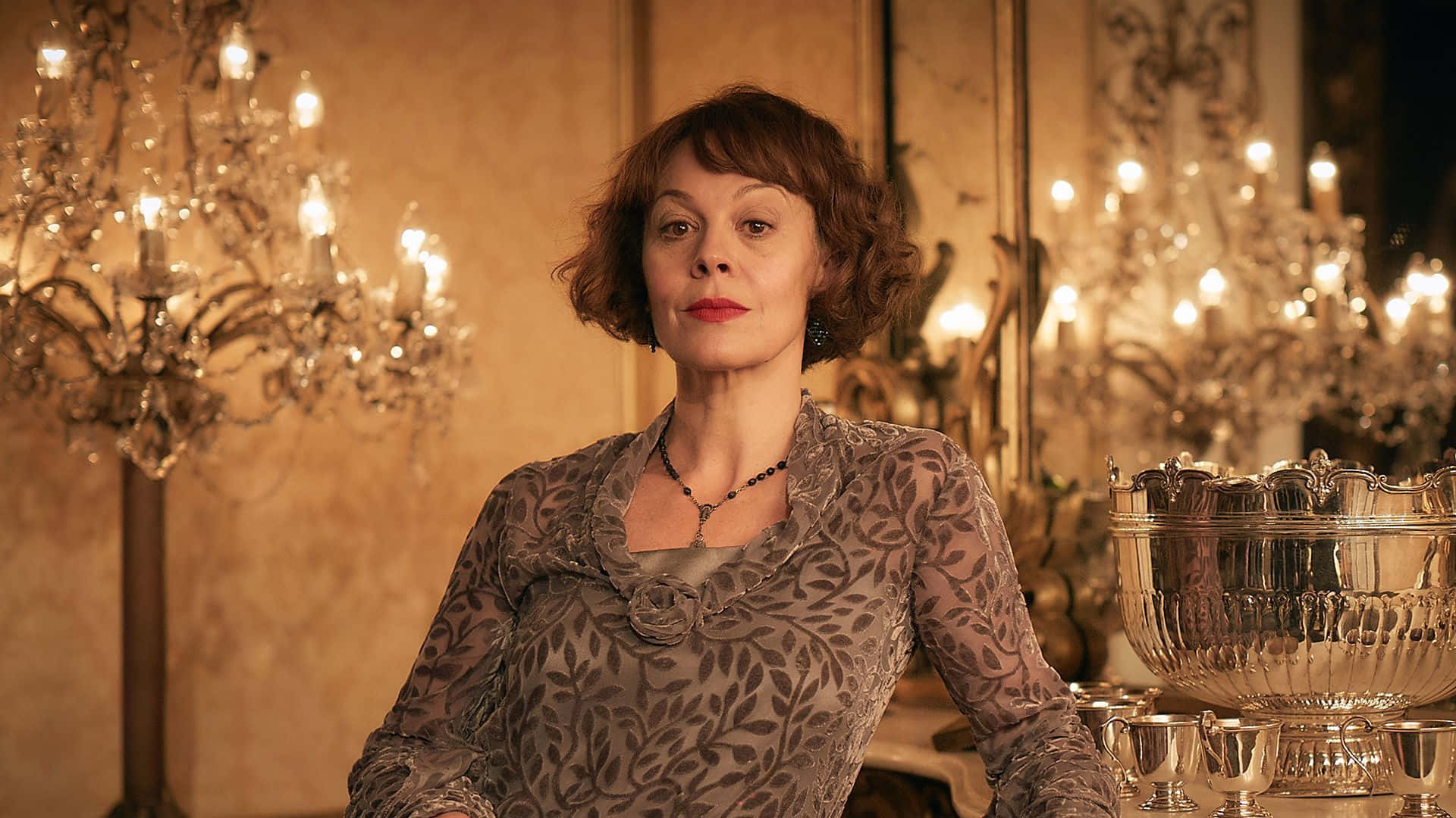 Helen Mccrory, black dress, ornate lace dress, Full HD Desktop Wallpaper
