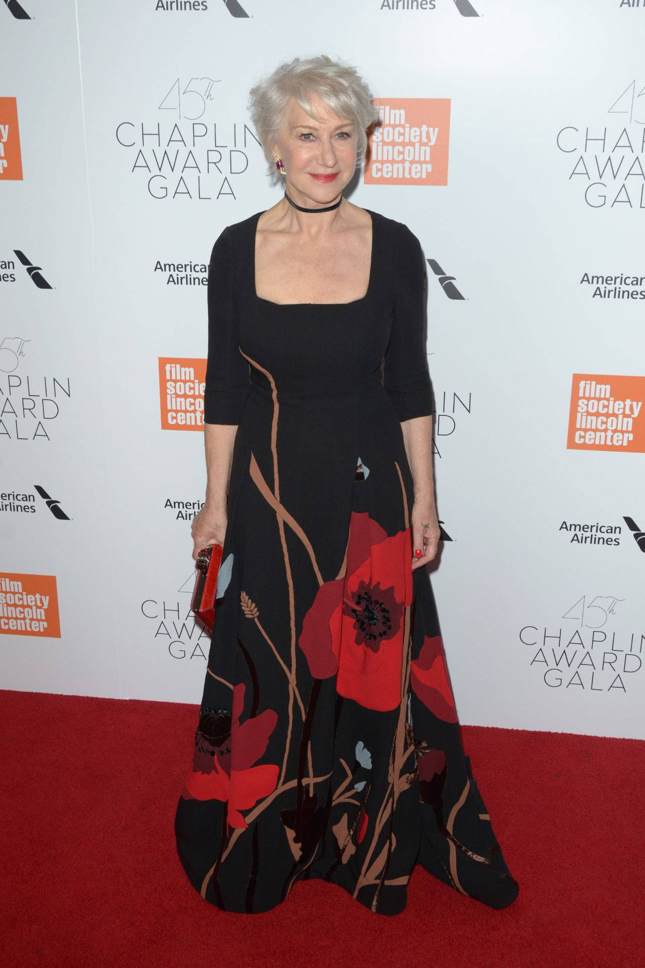 Helen Mirren, red carpet, black gown, Full HD Phone Wallpaper