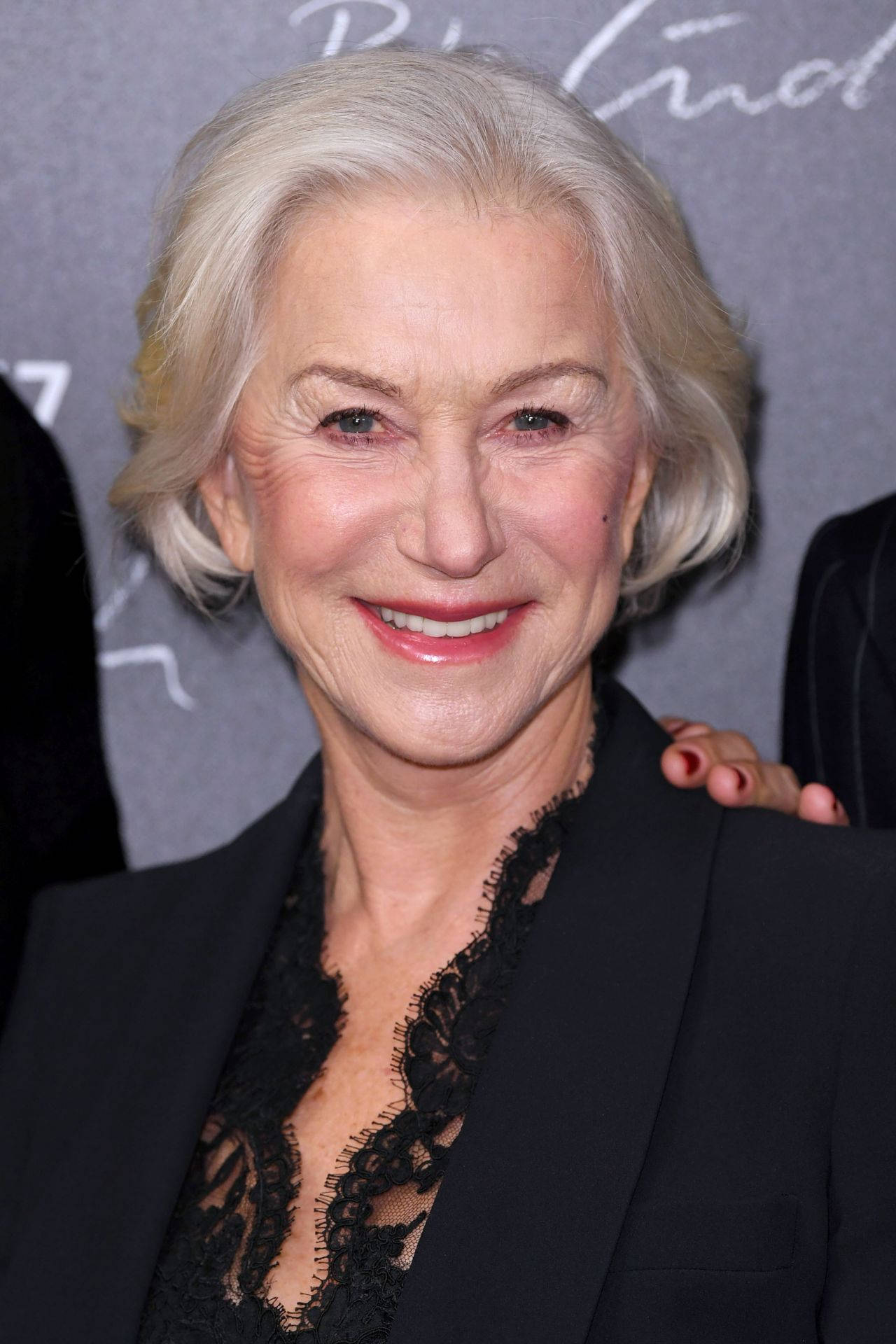 Helen Mirren, silver hair, black blazer, Full HD Phone Wallpaper