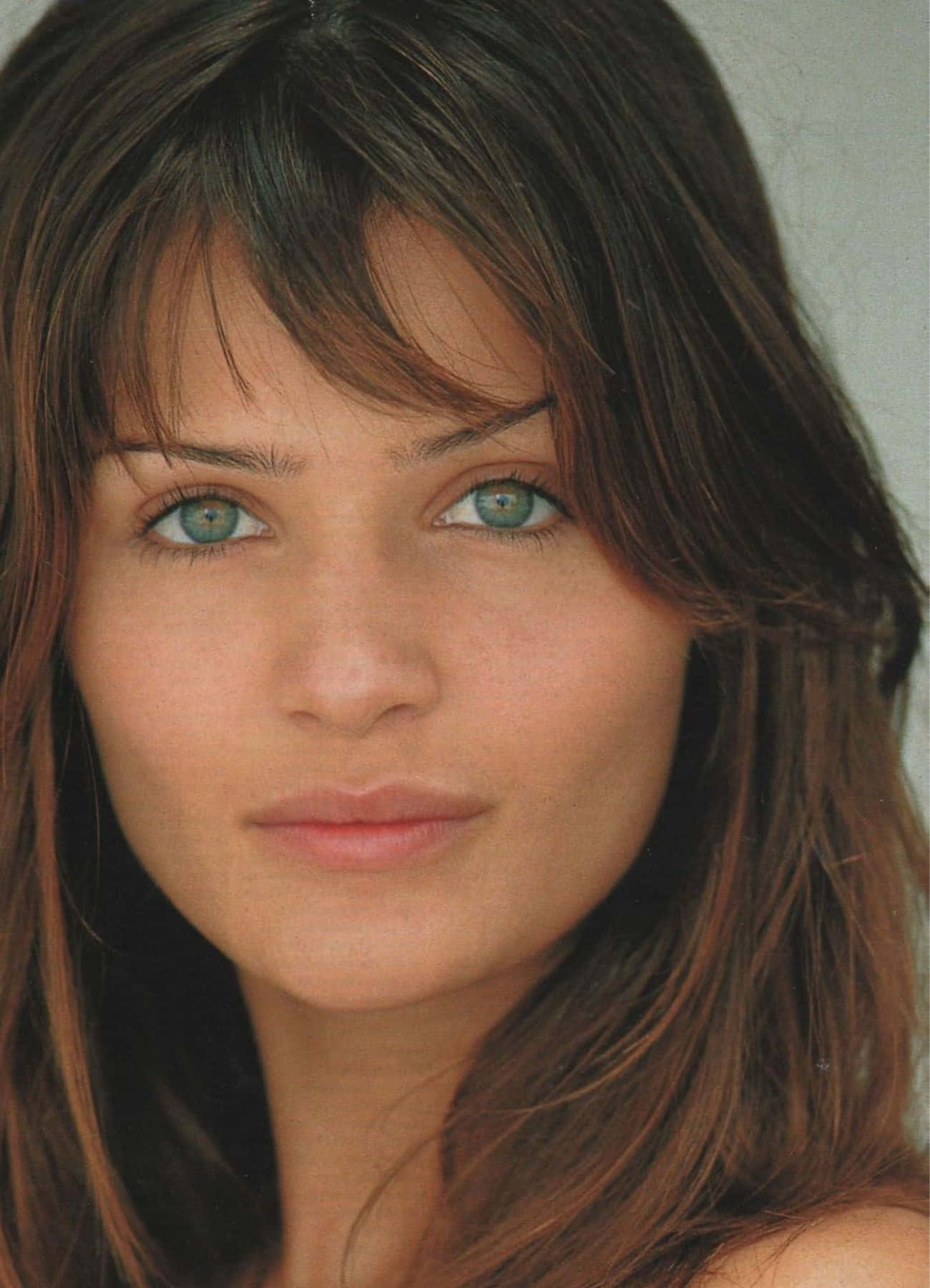Helena Christensen, beach, blue eyes, HD Phone Wallpaper