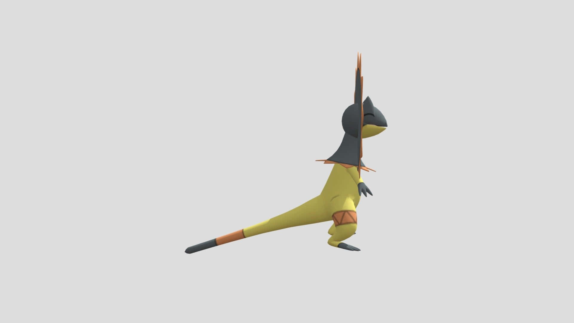 Heliolisk, yellow and gray, orange accents, Full HD Desktop Wallpaper