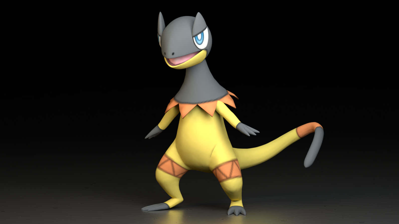 Heliolisk, black background, yellow body, HD Desktop Wallpaper