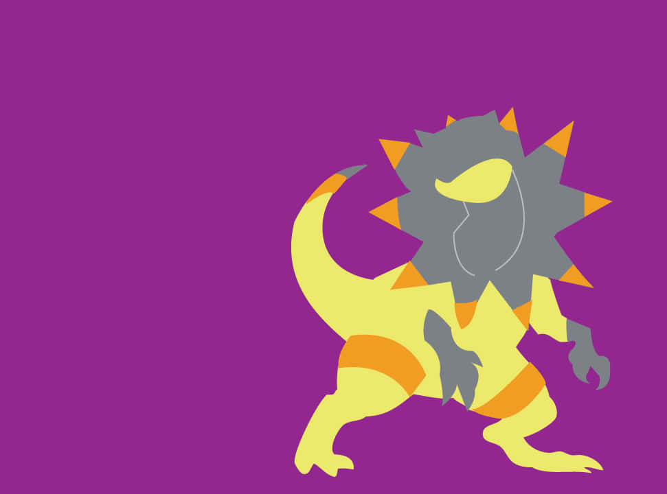 Heliolisk, purple background, yellow and gray dinosaur-like creature, SD Desktop Wallpaper