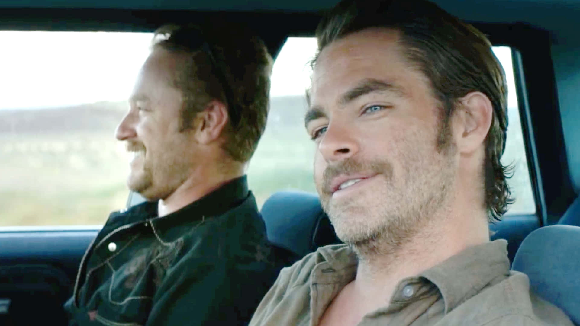 Hell Or High Water, brothers in car scene, desert landscape, Full HD Desktop Wallpaper