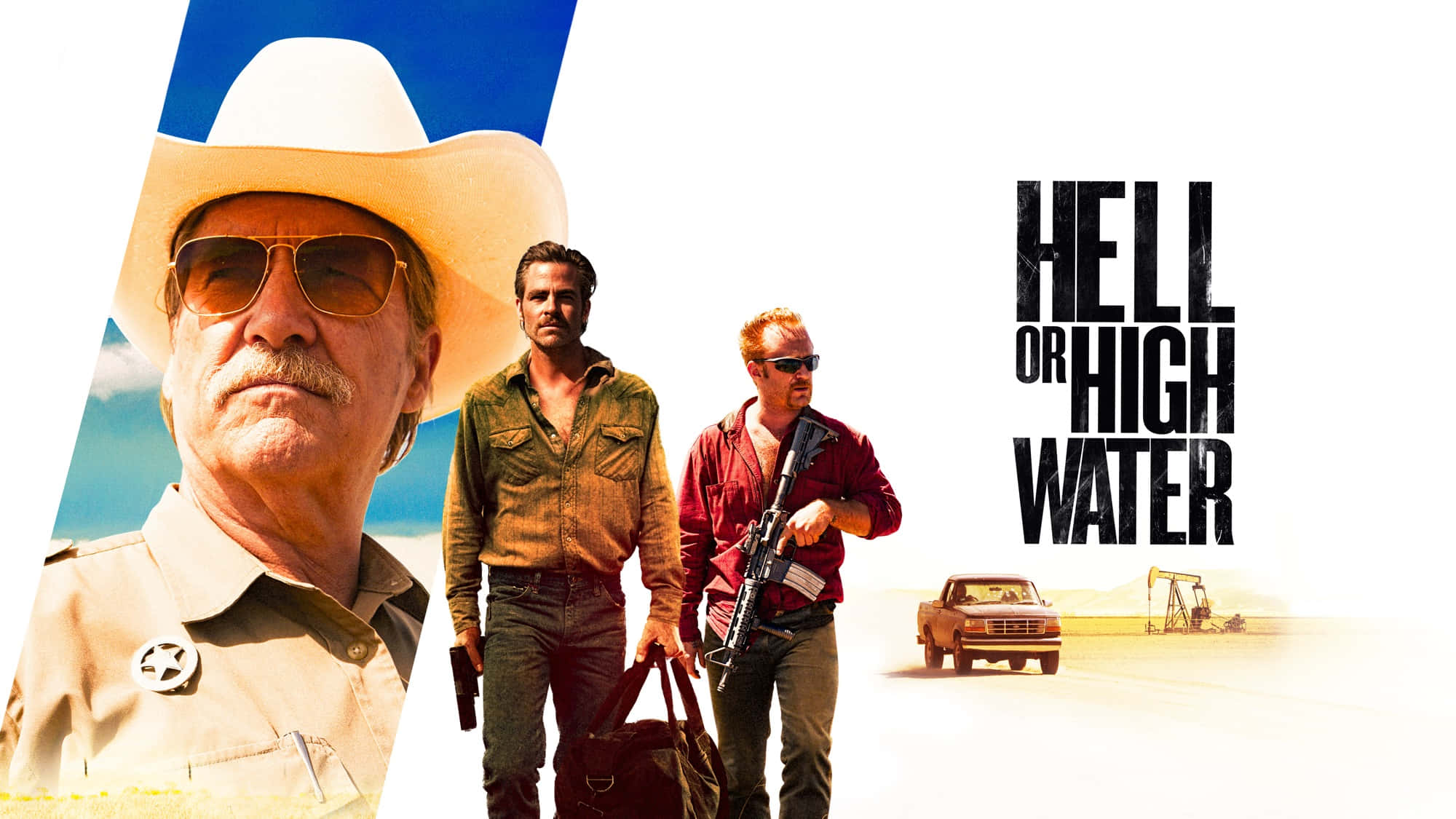 Hell or High Water, sheriff, cowboy hat, Full HD Desktop Wallpaper