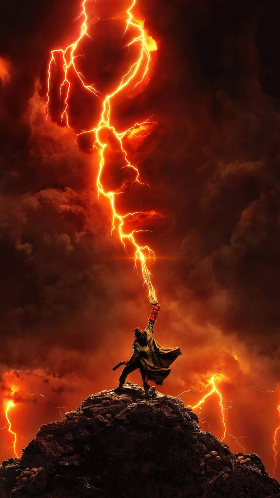 Hell 900, 1600, fiery stormy sky, HD Phone Wallpaper
