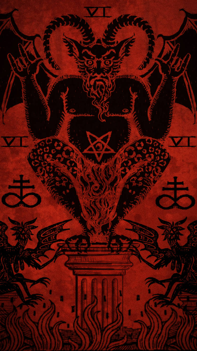 Hell, horned demon, bat wings, HD Phone Wallpaper