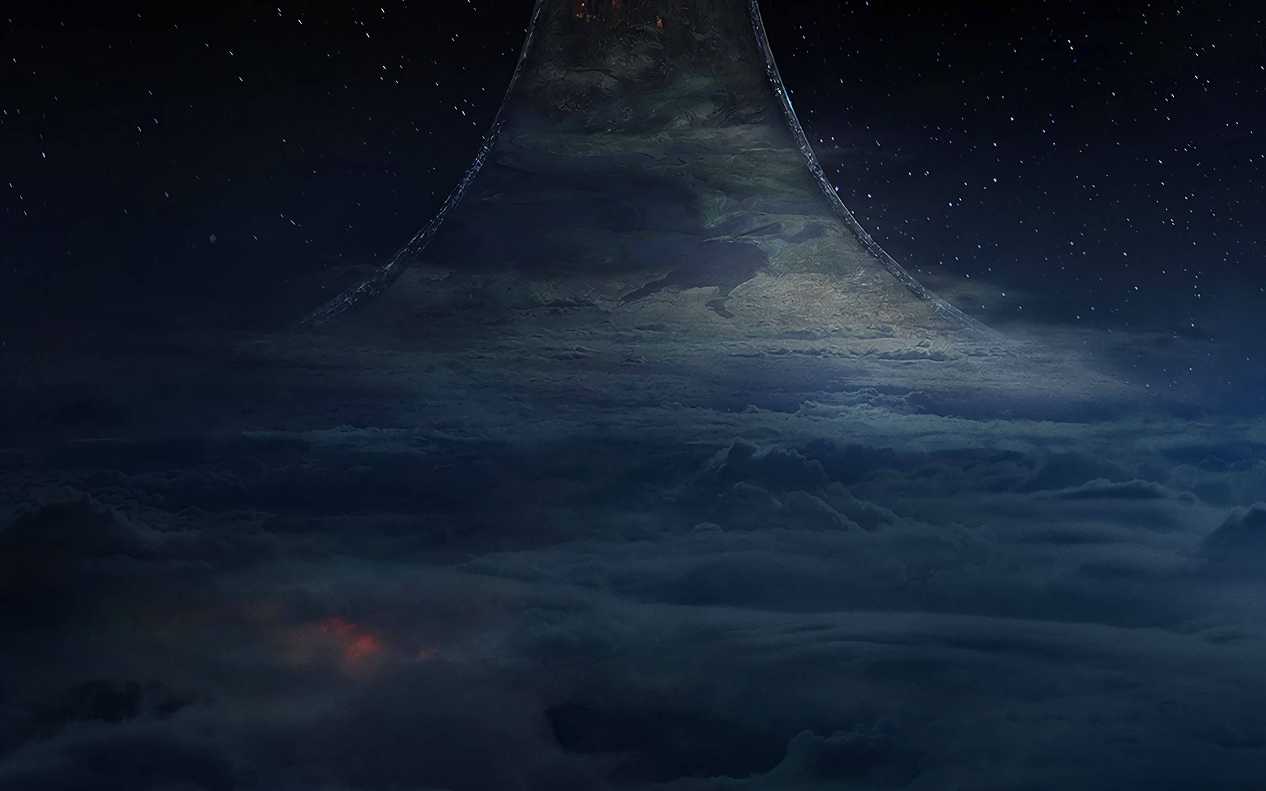 Hell, cosmic mountain, stormy clouds, 2K Desktop Wallpaper