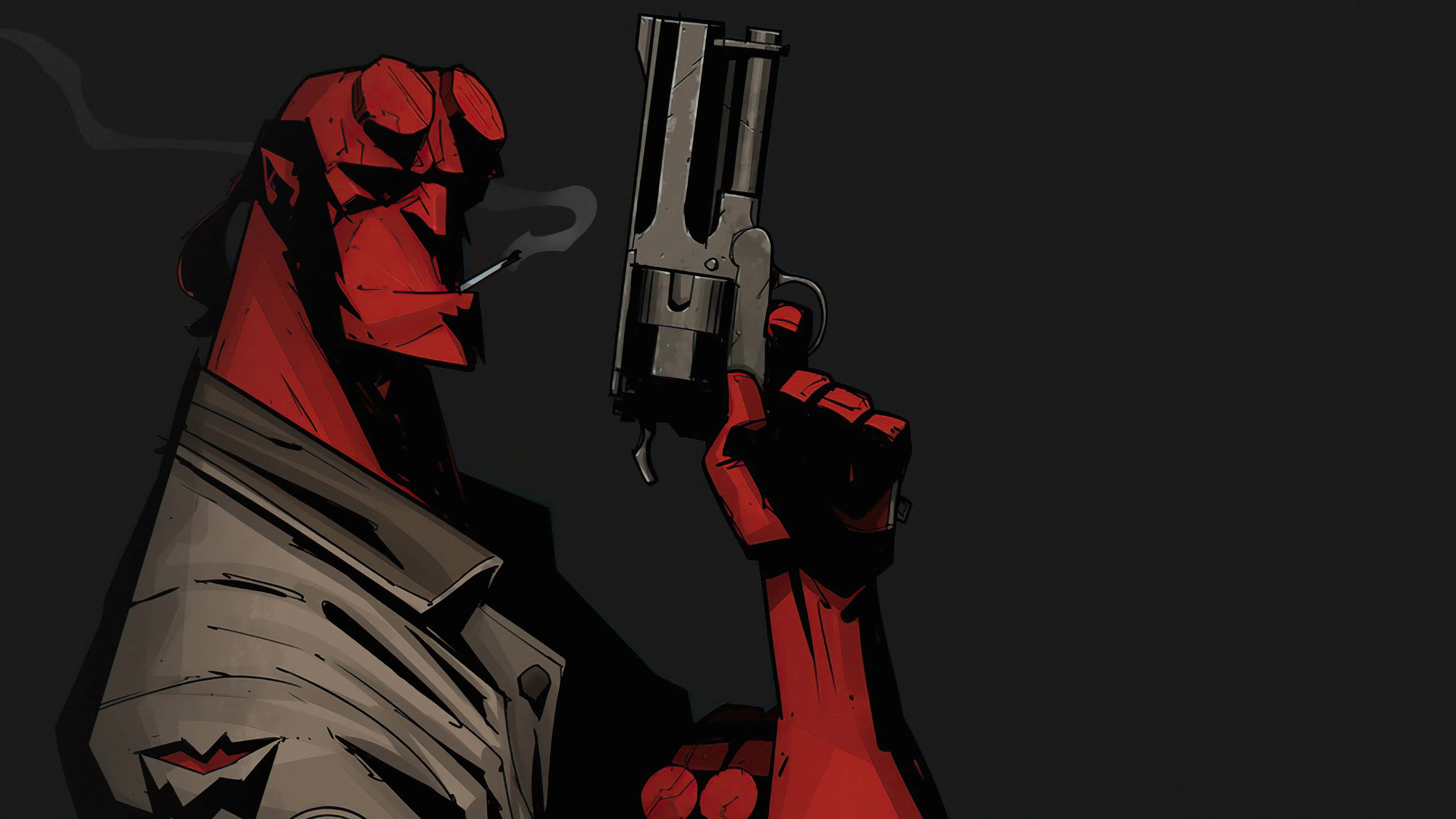 Hellboy, red skin, cigarette, 4K Desktop Wallpaper