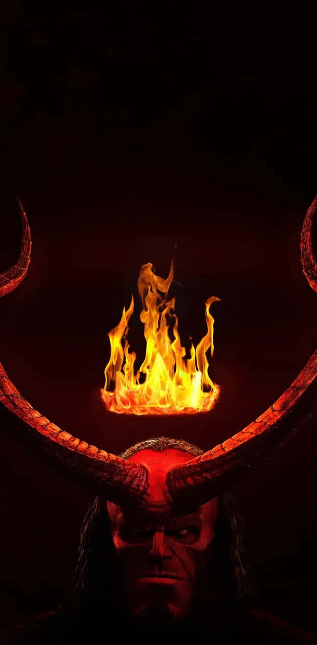 Hellboy, flaming crown, red-skinned, HD Phone Wallpaper