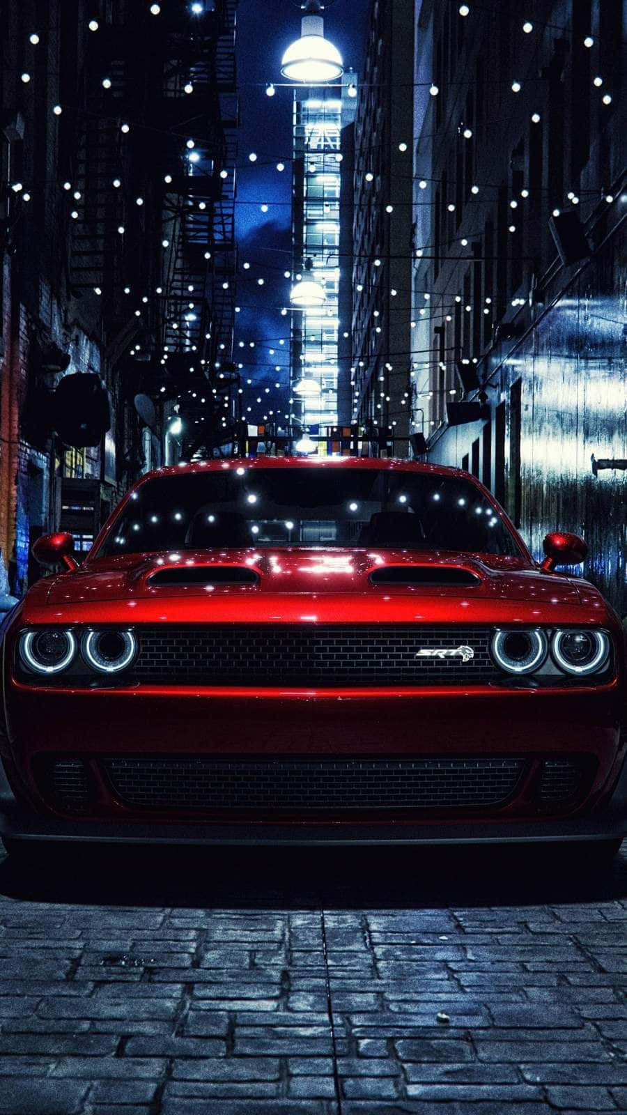 Hellcat iPhone, glossy red, muscle car, HD Phone Wallpaper