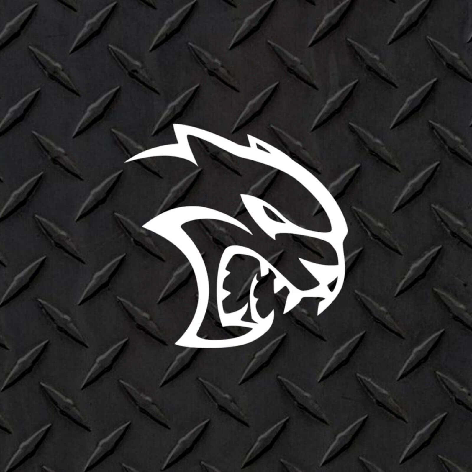 Hellcat Redeye Logo, diamond plate, stark white, HD Desktop Wallpaper
