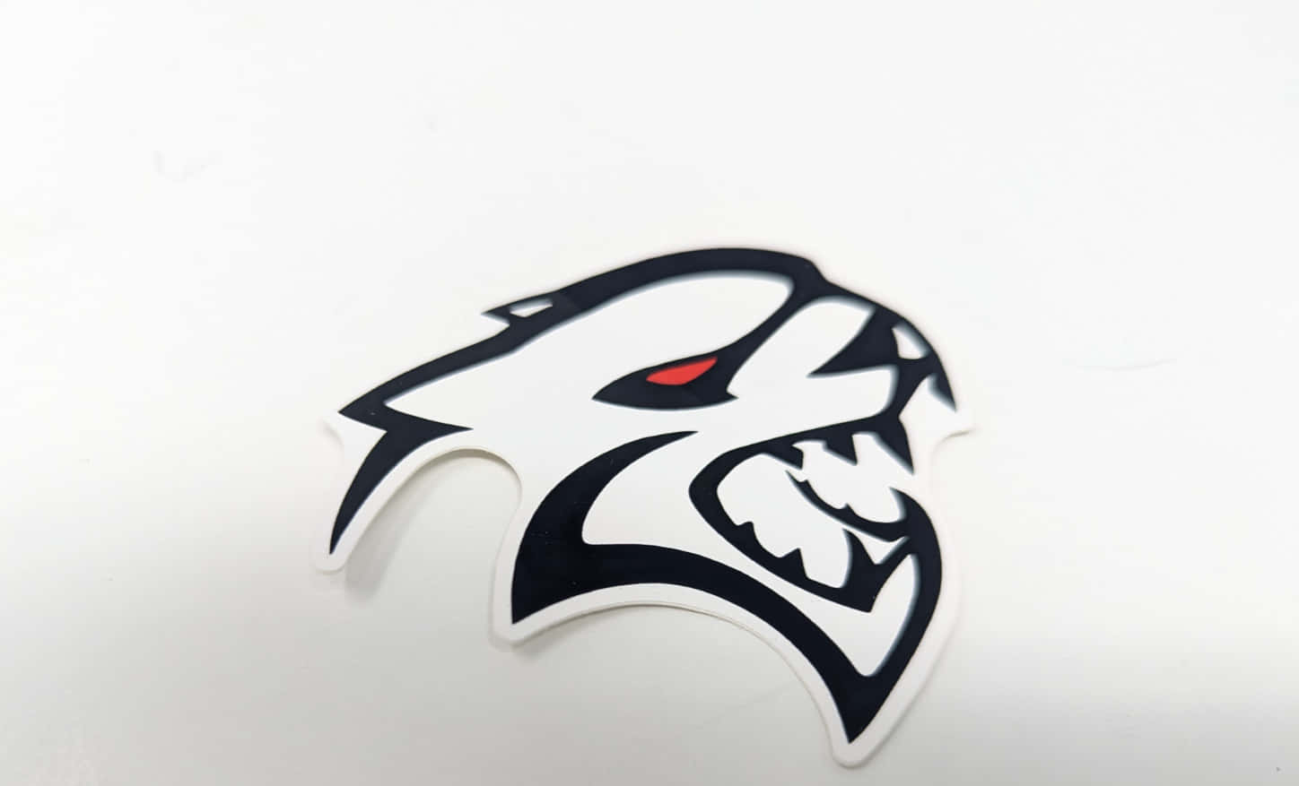 Hellcat Redeye, hawk head sticker, black white and red detailing, HD Desktop Wallpaper