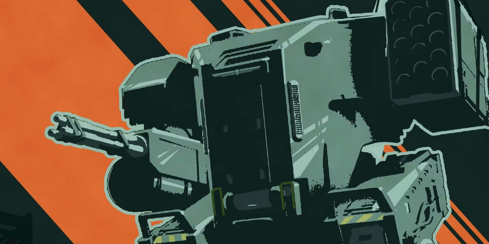 Helldivers 2, gray armored mech, mounted gun, Full HD Desktop Wallpaper