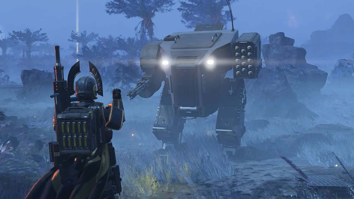 Helldivers 2, mech, dropzone, SD Desktop Wallpaper