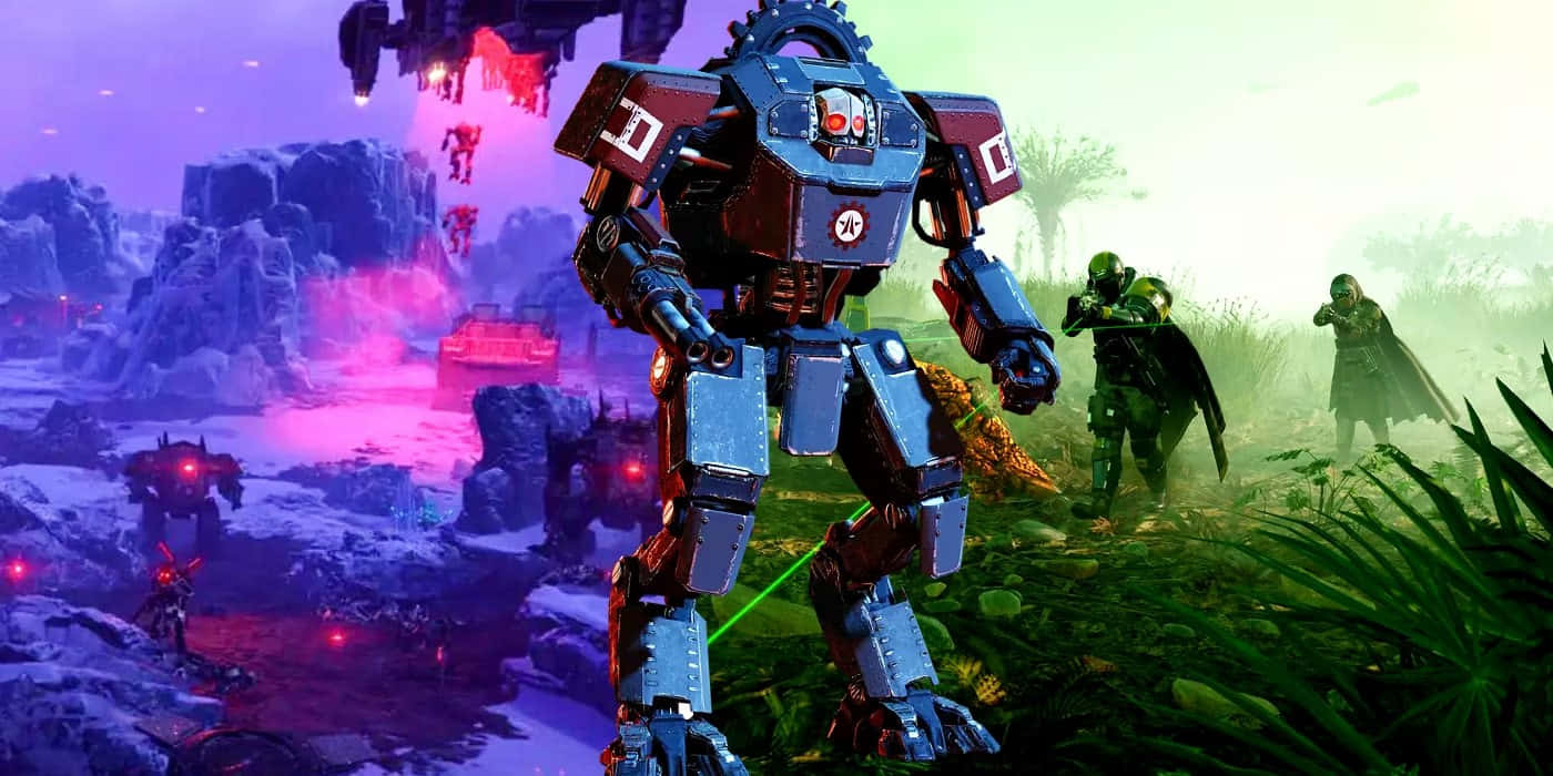 Helldivers 2, mech, squadon, HD Desktop Wallpaper