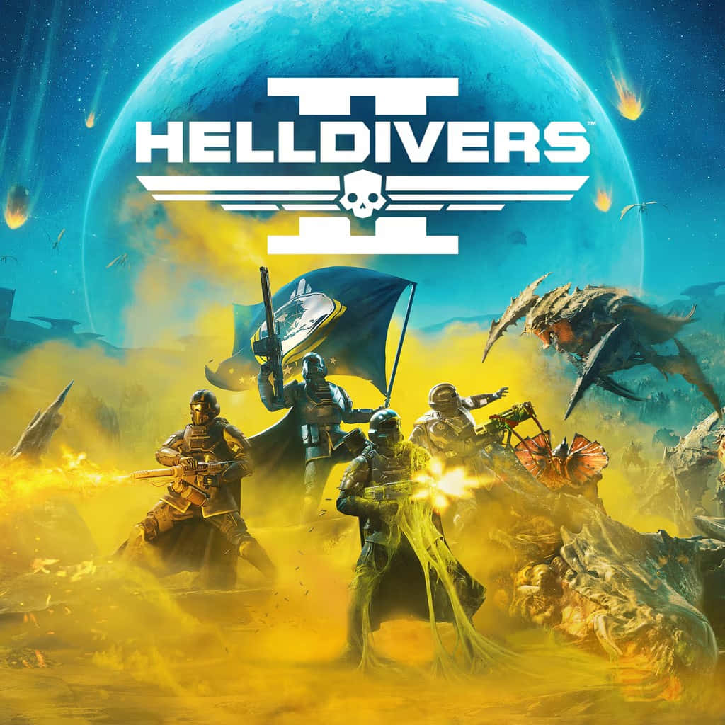 Helldivers 2, futuristic armor, alien creatures, SD Desktop Wallpaper