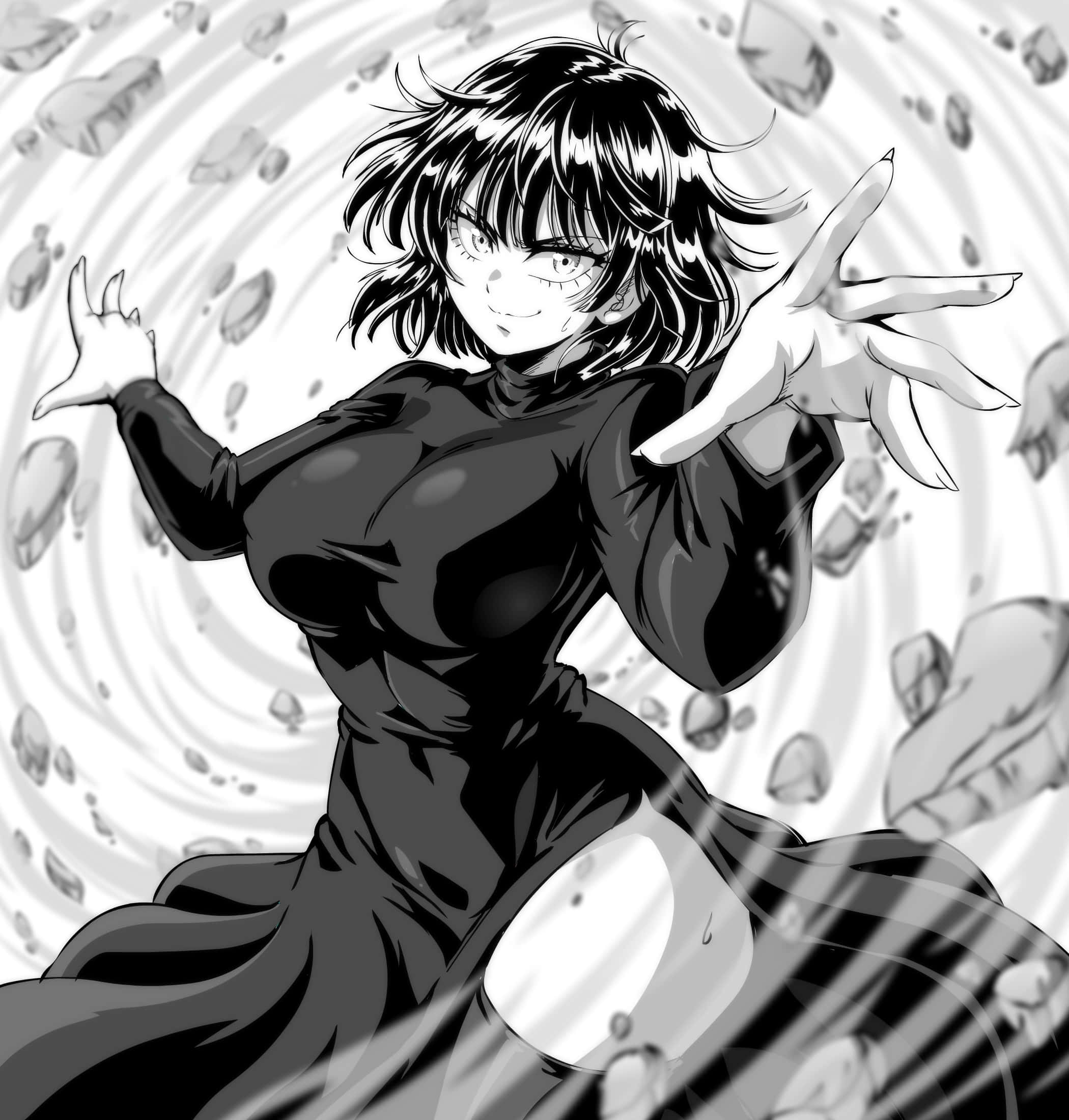 Hellish Blizzard, anime girl, black dress, Full HD Phone Wallpaper