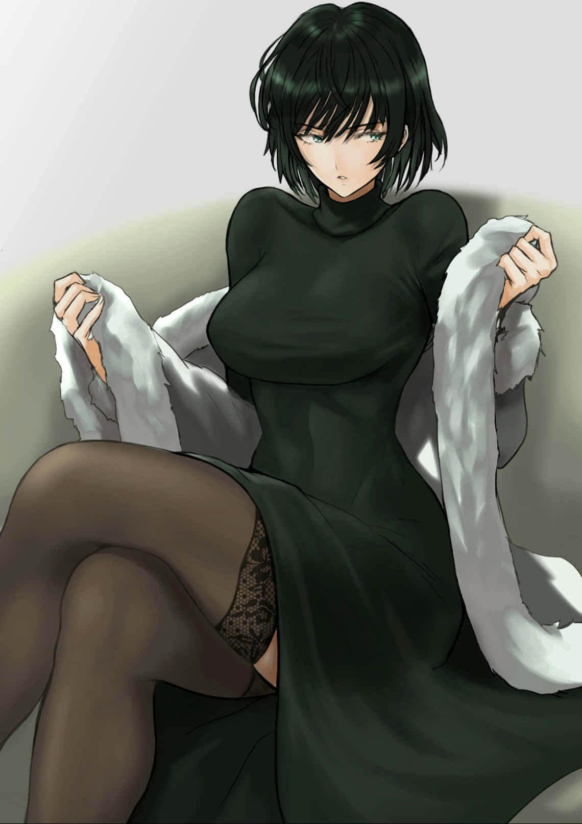 Hellish Blizzard, anime woman, short black hair, HD Phone Wallpaper