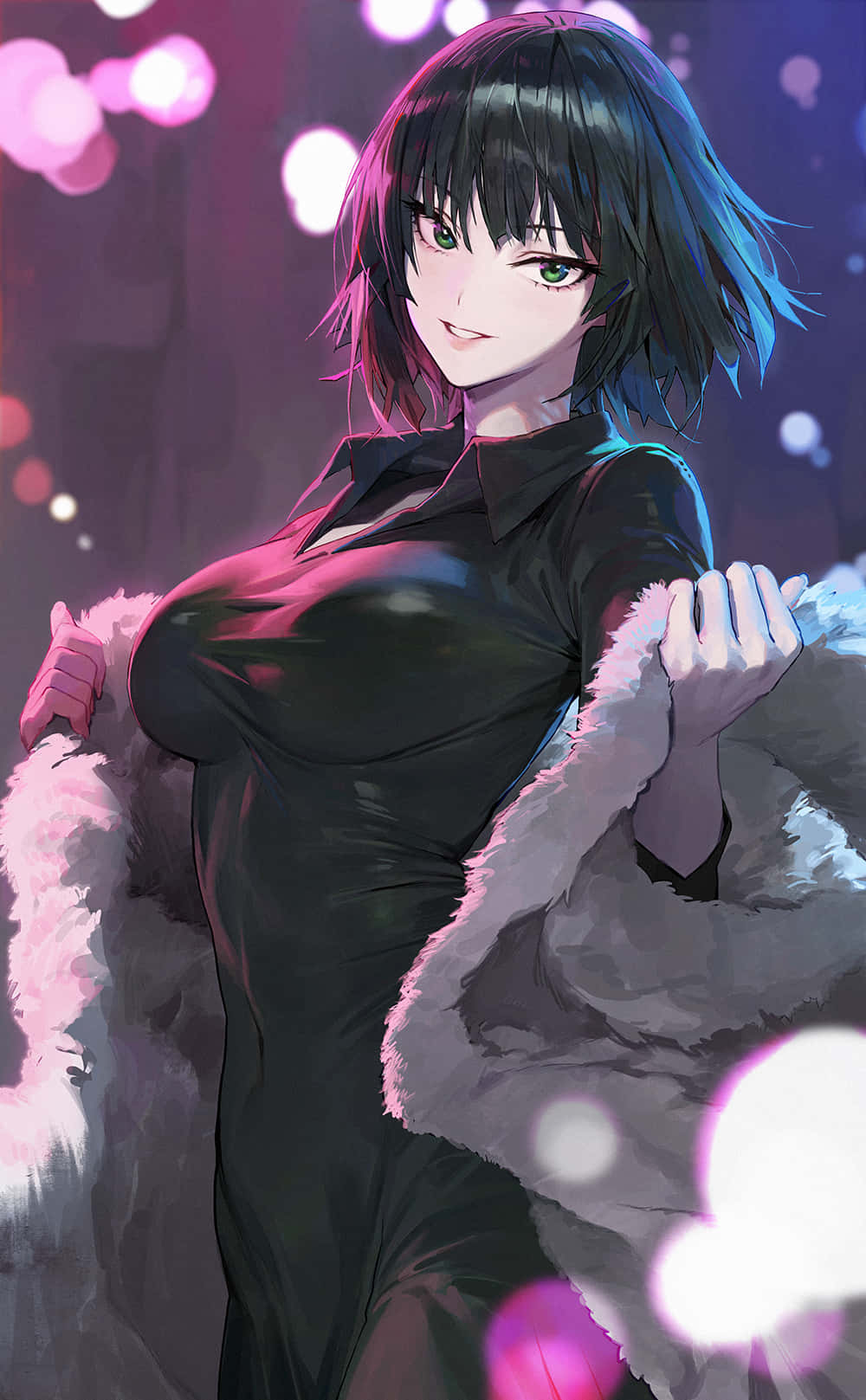 Hellish Blizzard, anime girl, short black hair, HD Phone Wallpaper