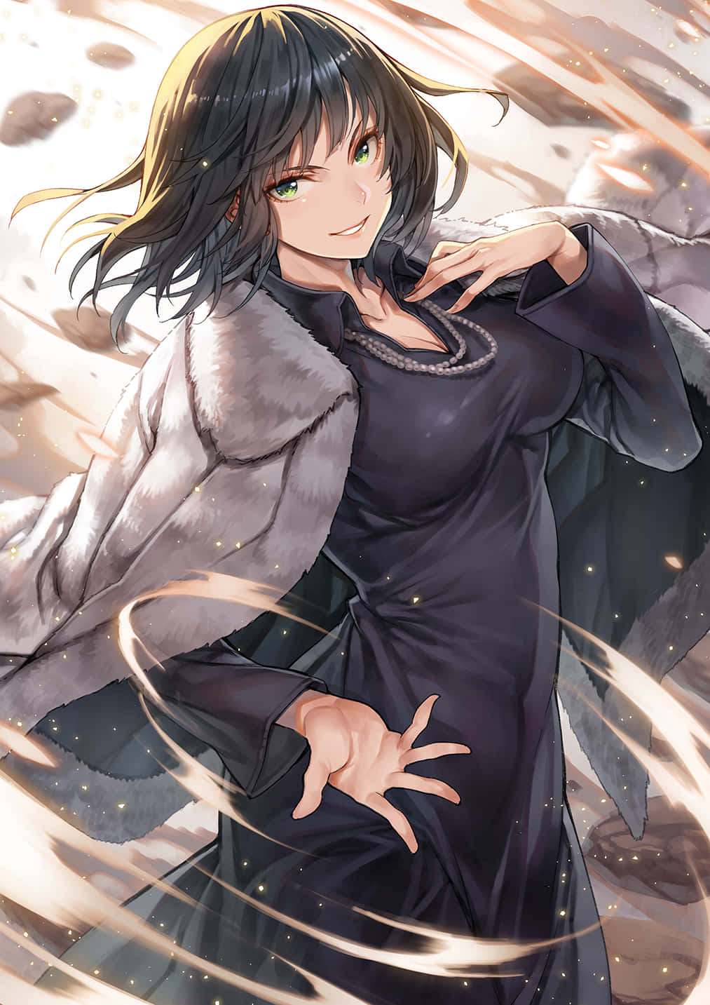 Hellish Blizzard, anime girl, dark hair, HD Phone Wallpaper