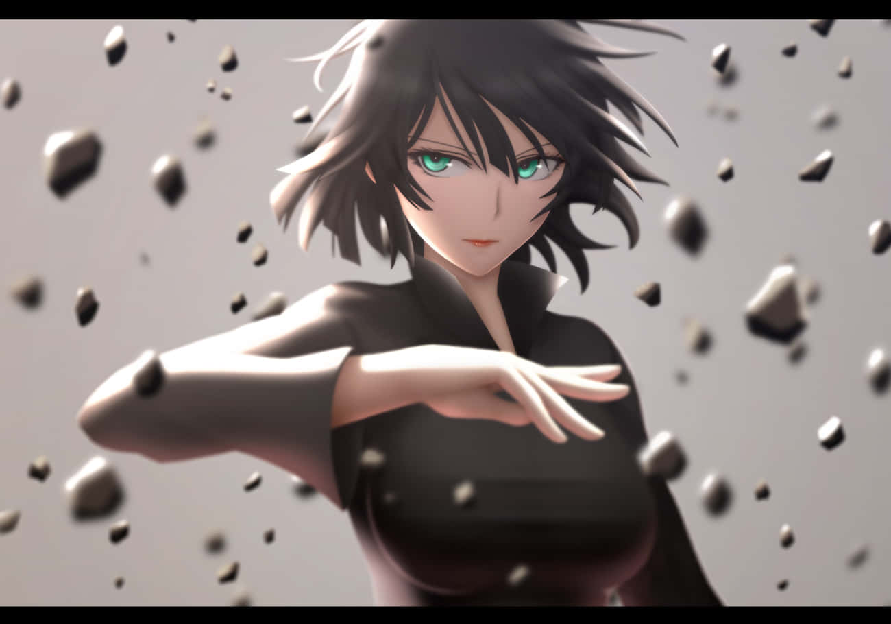 Hellish Blizzard, black hair, glowing green eyes, HD Desktop Wallpaper