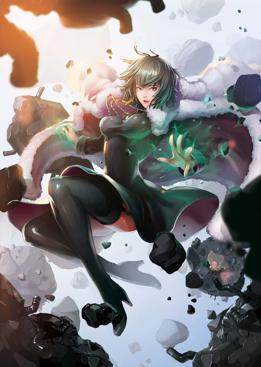 Hellish Blizzard, anime girl, silver hair, SD Phone Wallpaper