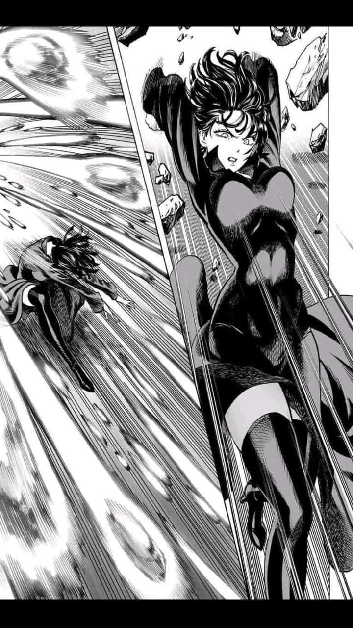 Hellish Blizzard, black and white manga panel, female fighter, HD Phone Wallpaper
