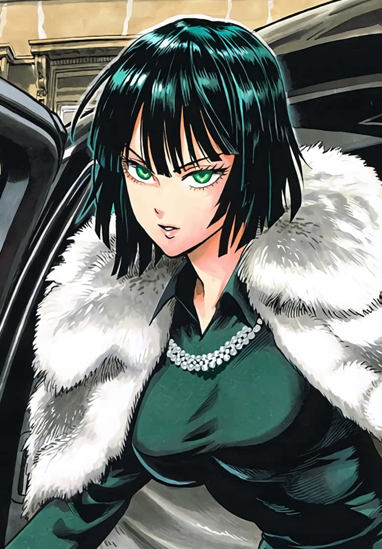 Hellish Blizzard, teal hair, green eyes, SD Phone Wallpaper