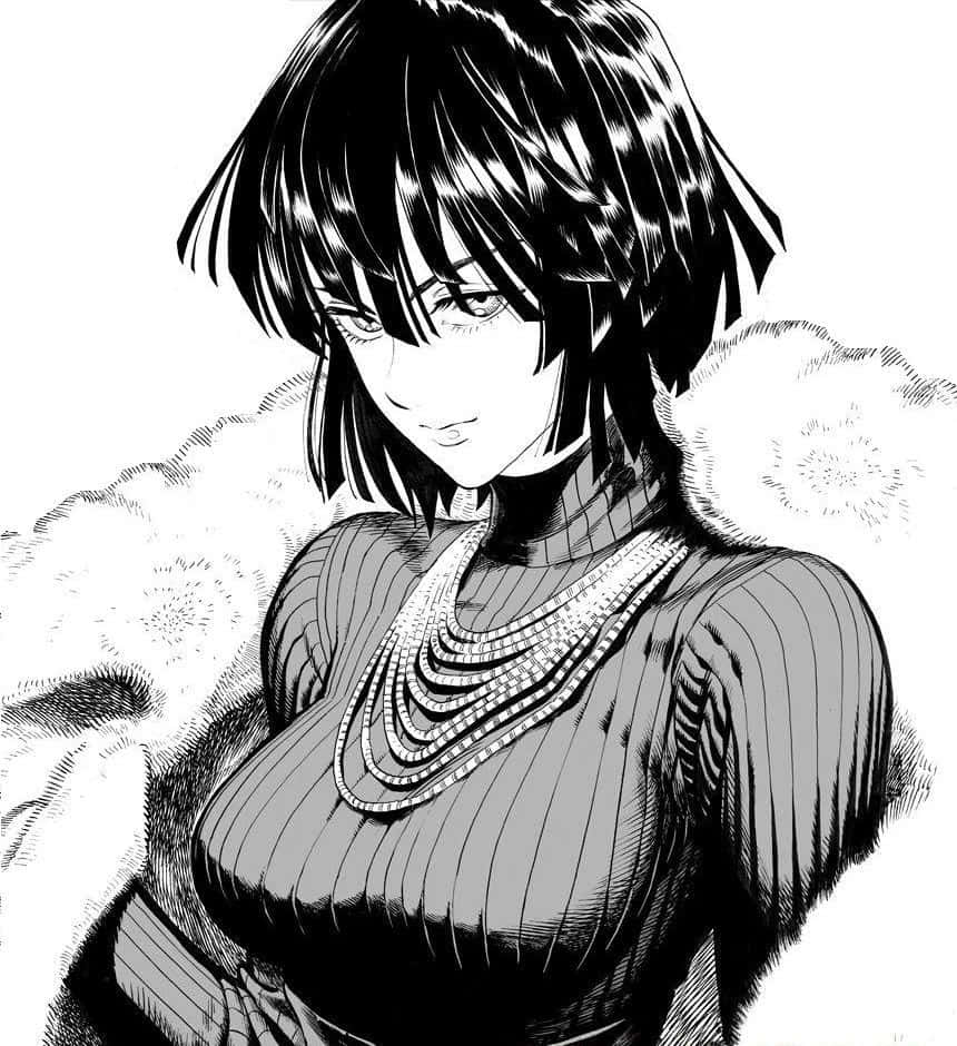 Hellish Blizzard, black and white, anime woman, SD Phone Wallpaper