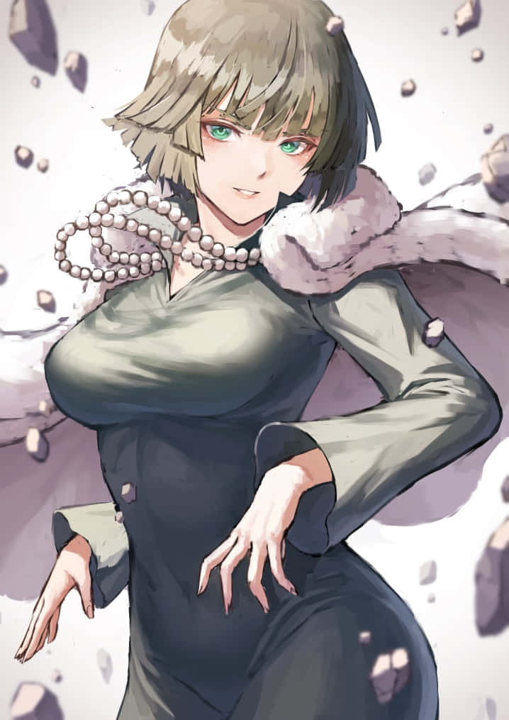 Hellish Blizzard, anime girl, short gray hair, SD Phone Wallpaper