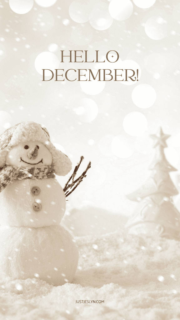 Hello December, snowman, knit hat, SD Phone Wallpaper